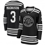 Fanatics Branded Chicago Blackhawks 3 Keith Magnuson Premier Black Breakaway Alternate 2019/20 Women's NHL Jersey