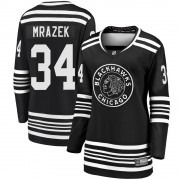 Fanatics Branded Chicago Blackhawks 34 Petr Mrazek Premier Black Breakaway Alternate 2019/20 Women's NHL Jersey