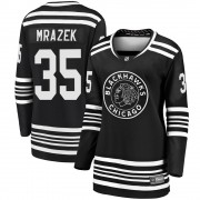 Fanatics Branded Chicago Blackhawks 35 Petr Mrazek Premier Black Breakaway Alternate 2019/20 Women's NHL Jersey