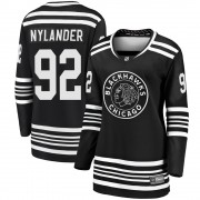 Fanatics Branded Chicago Blackhawks 92 Alexander Nylander Premier Black Breakaway Alternate 2019/20 Women's NHL Jersey