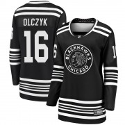 Fanatics Branded Chicago Blackhawks 16 Ed Olczyk Premier Black Breakaway Alternate 2019/20 Women's NHL Jersey
