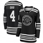 Fanatics Branded Chicago Blackhawks 4 Bobby Orr Premier Black Breakaway Alternate 2019/20 Women's NHL Jersey