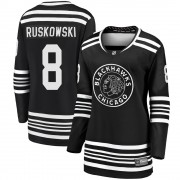 Fanatics Branded Chicago Blackhawks 8 Terry Ruskowski Premier Black Breakaway Alternate 2019/20 Women's NHL Jersey
