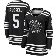 Fanatics Branded Chicago Blackhawks 5 Phil Russell Premier Black Breakaway Alternate 2019/20 Women's NHL Jersey