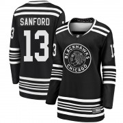 Fanatics Branded Chicago Blackhawks 13 Zach Sanford Premier Black Breakaway Alternate 2019/20 Women's NHL Jersey