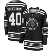 Fanatics Branded Chicago Blackhawks 40 Arvid Soderblom Premier Black Breakaway Alternate 2019/20 Women's NHL Jersey