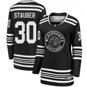 Fanatics Branded Chicago Blackhawks 30 Jaxson Stauber Premier Black Breakaway Alternate 2019/20 Women's NHL Jersey