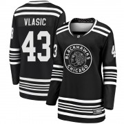 Fanatics Branded Chicago Blackhawks 43 Alex Vlasic Premier Black Breakaway Alternate 2019/20 Women's NHL Jersey