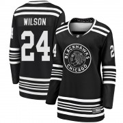 Fanatics Branded Chicago Blackhawks 24 Doug Wilson Premier Black Breakaway Alternate 2019/20 Women's NHL Jersey