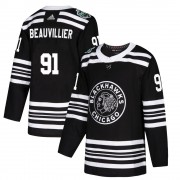 Adidas Chicago Blackhawks 91 Anthony Beauvillier Authentic Black 2019 Winter Classic Youth NHL Jersey