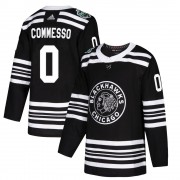 Adidas Chicago Blackhawks 0 Drew Commesso Authentic Black 2019 Winter Classic Youth NHL Jersey