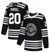 Adidas Chicago Blackhawks 20 Cliff Koroll Authentic Black 2019 Winter Classic Youth NHL Jersey
