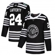 Adidas Chicago Blackhawks 24 Sam Lafferty Authentic Black 2019 Winter Classic Youth NHL Jersey