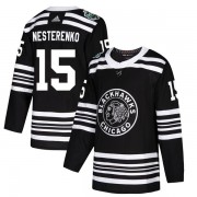 Adidas Chicago Blackhawks 15 Eric Nesterenko Authentic Black 2019 Winter Classic Youth NHL Jersey