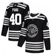 Adidas Chicago Blackhawks 40 Darren Pang Authentic Black 2019 Winter Classic Youth NHL Jersey