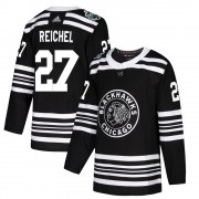 Adidas Chicago Blackhawks 27 Lukas Reichel Authentic Black 2019 Winter Classic Youth NHL Jersey