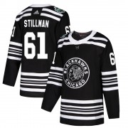 Adidas Chicago Blackhawks 61 Riley Stillman Authentic Black 2019 Winter Classic Youth NHL Jersey