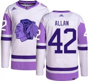 Adidas Chicago Blackhawks 42 Nolan Allan Authentic Hockey Fights Cancer Men's NHL Jersey