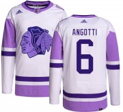 Adidas Chicago Blackhawks 6 Lou Angotti Authentic Hockey Fights Cancer Men's NHL Jersey