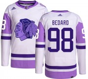Adidas Chicago Blackhawks 98 Connor Bedard Authentic Hockey Fights Cancer Men's NHL Jersey