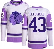 Adidas Chicago Blackhawks 43 Colin Blackwell Authentic Black Hockey Fights Cancer Men's NHL Jersey