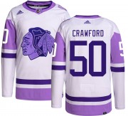 Adidas Chicago Blackhawks 50 Corey Crawford Authentic Hockey Fights Cancer Men's NHL Jersey