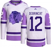 Adidas Chicago Blackhawks 12 Alex DeBrincat Authentic Hockey Fights Cancer Men's NHL Jersey