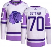 Adidas Chicago Blackhawks 70 Cole Guttman Authentic Hockey Fights Cancer Men's NHL Jersey