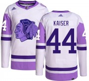 Adidas Chicago Blackhawks 44 Wyatt Kaiser Authentic Hockey Fights Cancer Men's NHL Jersey