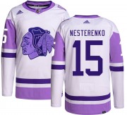 Adidas Chicago Blackhawks 15 Eric Nesterenko Authentic Hockey Fights Cancer Men's NHL Jersey