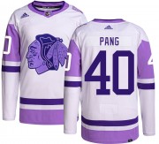 Adidas Chicago Blackhawks 40 Darren Pang Authentic Hockey Fights Cancer Men's NHL Jersey