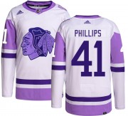 Adidas Chicago Blackhawks 41 Isaak Phillips Authentic Hockey Fights Cancer Men's NHL Jersey