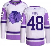 Adidas Chicago Blackhawks 48 Filip Roos Authentic Hockey Fights Cancer Men's NHL Jersey