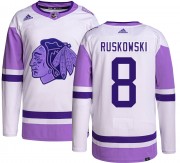 Adidas Chicago Blackhawks 8 Terry Ruskowski Authentic Hockey Fights Cancer Men's NHL Jersey
