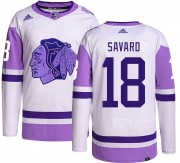 Adidas Chicago Blackhawks 18 Denis Savard Authentic Hockey Fights Cancer Men's NHL Jersey