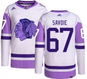 Adidas Chicago Blackhawks 67 Samuel Savoie Authentic Hockey Fights Cancer Men's NHL Jersey