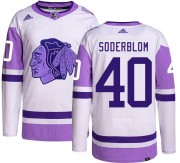 Adidas Chicago Blackhawks 40 Arvid Soderblom Authentic Hockey Fights Cancer Men's NHL Jersey