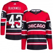 Adidas Chicago Blackhawks 43 Colin Blackwell Authentic Black Red Reverse Retro 2.0 Youth NHL Jersey