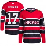 Adidas Chicago Blackhawks 17 Jason Dickinson Authentic Red Reverse Retro 2.0 Youth NHL Jersey