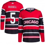 Adidas Chicago Blackhawks 5 Phil Russell Authentic Red Reverse Retro 2.0 Youth NHL Jersey