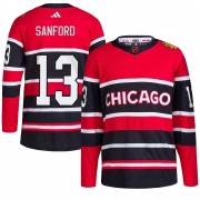 Adidas Chicago Blackhawks 13 Zach Sanford Authentic Red Reverse Retro 2.0 Youth NHL Jersey