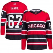Adidas Chicago Blackhawks 67 Samuel Savoie Authentic Red Reverse Retro 2.0 Youth NHL Jersey