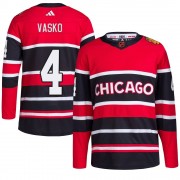Adidas Chicago Blackhawks 4 Elmer Vasko Authentic Red Reverse Retro 2.0 Youth NHL Jersey