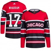 Adidas Chicago Blackhawks 17 Kenny Wharram Authentic Red Reverse Retro 2.0 Youth NHL Jersey