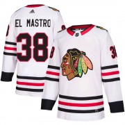 Adidas Chicago Blackhawks 38 Ethan Del Mastro Authentic White Away Men's NHL Jersey