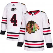 Adidas Chicago Blackhawks 4 Bobby Orr Authentic White Away Men's NHL Jersey