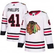 Adidas Chicago Blackhawks 41 Isaak Phillips Authentic White Away Men's NHL Jersey