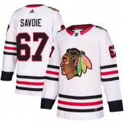 Adidas Chicago Blackhawks 67 Samuel Savoie Authentic White Away Men's NHL Jersey