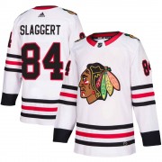 Adidas Chicago Blackhawks 84 Landon Slaggert Authentic White Away Men's NHL Jersey