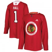 Adidas Chicago Blackhawks 1 Glenn Hall Authentic Red Home Practice Youth NHL Jersey